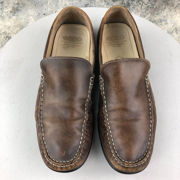 Ecco Men\'s Size 44 (10-10.5) Classic 2 Brown Genuine Leather Moc Driving Loafers main image 10